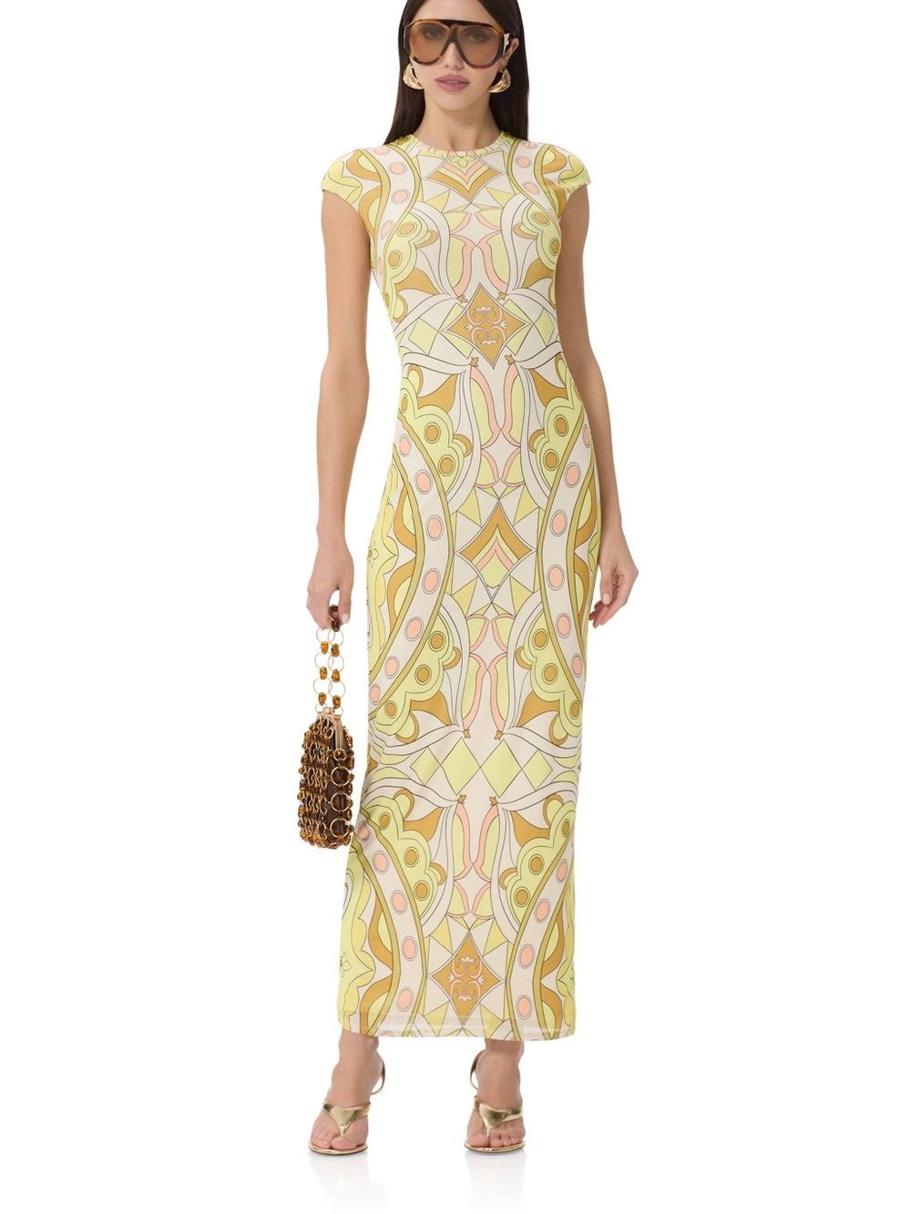 NWT Cody Geo Scarf Mesh Dress